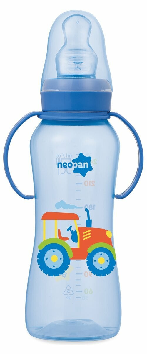 Mamadeira Neopan Ortodôntica Criativa Com Alca Azul - 250ml